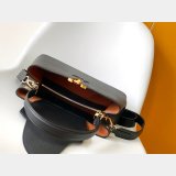 TOP LV Capucines MM Souple Grained Calfskin Handbag