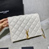 Replicas Saint Laurent Becky Large chain bag in quilted lambskin