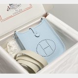 Hermes Mini Evelyne Bag Togo Leather Holy Grail Blue