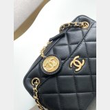 Designer Mini Camera Case Shiny AS5190 Lambskin Black