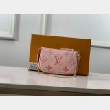 Louis Vuitton Replica Handbag Store Mini Pochette Accessoires Monogram Empreinte Leather M80501 Pink