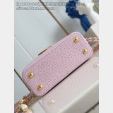 Louis Vuitton Pink Lizard Pearl Chain M48865 Capucines Bag