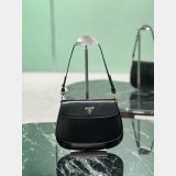Small Prada Cleo brushed leather shoulder bag with flap