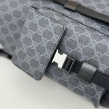 Gucci Men 792080 GG Designer Replicas Backpack In Black GG Supreme