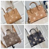 TOP lV Onthego PM Tote Bag Bicolour Monogram Empreinte Leather