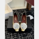 Best 1:1 CC Raffia Camellia Flats