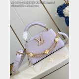 Louis Vuitton The Capucines Light Purple Pearl Flower M48865 Bag