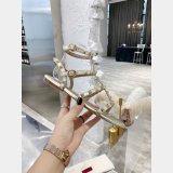 Replica Handbag Store VALENTINO ROCKSTUD FLAT CALFSKIN SANDAL WITH STRAPS