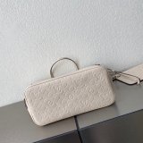 Louis Vuitton M45684 Designer Neverfull MM Monogram Empreinte Leather Cream