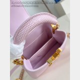 Louis Vuitton Pink Lizard Pearl Chain M48865 Capucines Bag