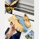 Prada Monolith Mary Janes in Brushed Leather