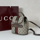 Gucci Ophidia Small Backpack In Beige And Brown GG Fabric 836854 Bag
