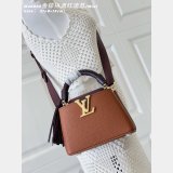 Louis Vuitton Capucines Luxury M48865 Golden Brown Wine-red Tassels Bag