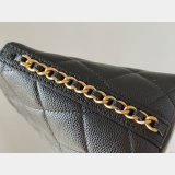 High Quality AS4700 1:1 Pouch Grained shiny Black Bag