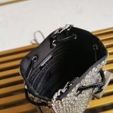 Designer Prada Replicas 1NR016 Crystal Embellished Satin Mini-pouch Bag