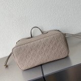 Louis Vuitton M45686 Knockoff Neverfull MM Monogram Empreinte Leather Tourterelle Gray