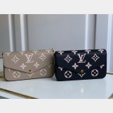 Louis Vuitton Félicie Pochette Monogram Empreinte Leather M69977 Cream Black