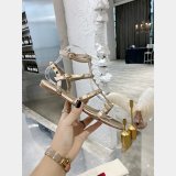 Replica Handbag Store VALENTINO ROCKSTUD FLAT CALFSKIN SANDAL WITH STRAPS