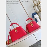 Louis Vuitton The Capucines M48865 Red Cherry Gold Buckle Chain Bag