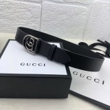 Top Quality Gucci Double G leather Replica belt black