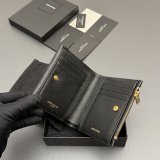 SAINT LAURENT MATELASSE GRAIN LEATHER WALLET 582296