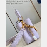 Louis Vuitton The Capucines Light Purple Pearl Flower M48865 Bag