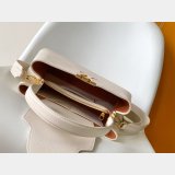 TOP LV Capucines MM Souple Grained Calfskin Handbag