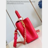 Louis Vuitton The Capucines M48865 Red Cherry Gold Buckle Chain Bag