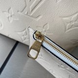 Louis Vuitton M45684 Designer Neverfull MM Monogram Empreinte Leather Cream