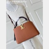 Louis Vuitton Capucines Luxury M48865 Golden Brown Wine-red Tassels Bag