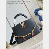 Louis Vuitton Capucines MM Replica Handbag Store M48865 Black Cherry Chain Bag