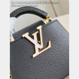 Louis Vuitton Black Lizard Pearl Chain M48865 Capucines Bag