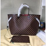 AAA+ Louis Vuitton Replica Handbag Store Neverfull GM Damier Ebene N41357 Brown