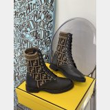 Fendi Domino Black leather biker boots