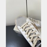 Women Super-Star with gold glitter star and ice-gray suede inserts