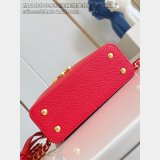 Louis Vuitton The Capucines M48865 Red Cherry Gold Buckle Chain Bag