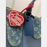 Replicas Shop Louis Vuitton 2022 Keepall Bandoulière 50 Other Leathers M45975 Blue