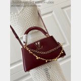 Louis Vuitton Capucines Burgundy Oil Wax M48865 Bag