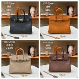 Hermes birkin 25cm calf Leather ostrich Vein bag