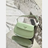 Small Prada Cleo brushed leather shoulder bag with flap