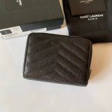 AAA+ Saint Laurent monogram compact zip around wallet black