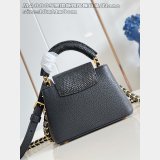 Louis Vuitton Black Lizard Pearl Chain M48865 Capucines Bag