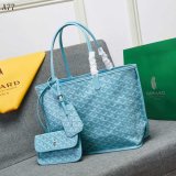 Replica Handbag Store Goyard Classic Chevron St. Louis PM Totes Sky-Blue Bags