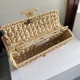 Celine Plein Soleil IN RAFFIA EFFECT TEXTILE SHOULDER BAG