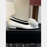 Best 1:1 CC Raffia Camellia Flats