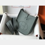 Hermes Mini Evelyne Bag Togo Leather Almond Green