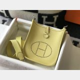 Hermes Mini Evelyne Bag Togo Leather Light yellow