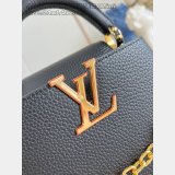 Louis Vuitton Capucines MM Replica Handbag Store M48865 Black Cherry Chain Bag
