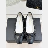 Replica Handbag Store CC Ballet Tweed Leather Flats