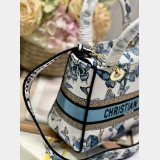 Blue/Pink Christian Dior Fake 9027 Five Grid Embroidery Lady Bag